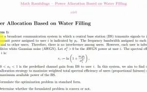 Download Video: 数学漫谈：凸优化 KKT 条件 + Water Filling 算法大题一则