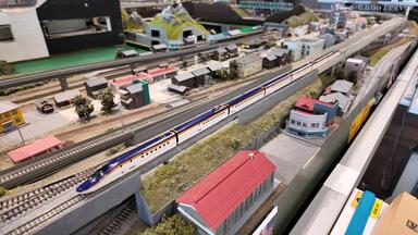 鉄道模型　ジオラマ High-quality candy toy! Railway Fan Steam Locomotive Scene