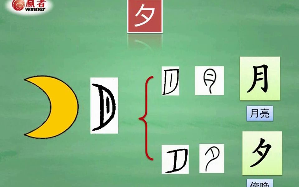 夕的字源与应用,月亮,夕阳,前夕,朝夕,潮汐,人有旦夕祸福,除夕,七夕哔哩哔哩bilibili