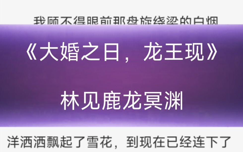 全文高能,各种上头《大婚之日龙王现》小说林见鹿龙冥渊哔哩哔哩bilibili