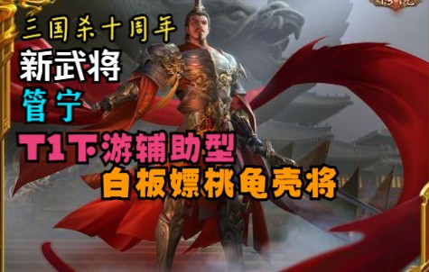 【三国杀十周年】军八新武将管宁评测:T1下游辅助型,白板嫖桃龟壳将桌游棋牌热门视频