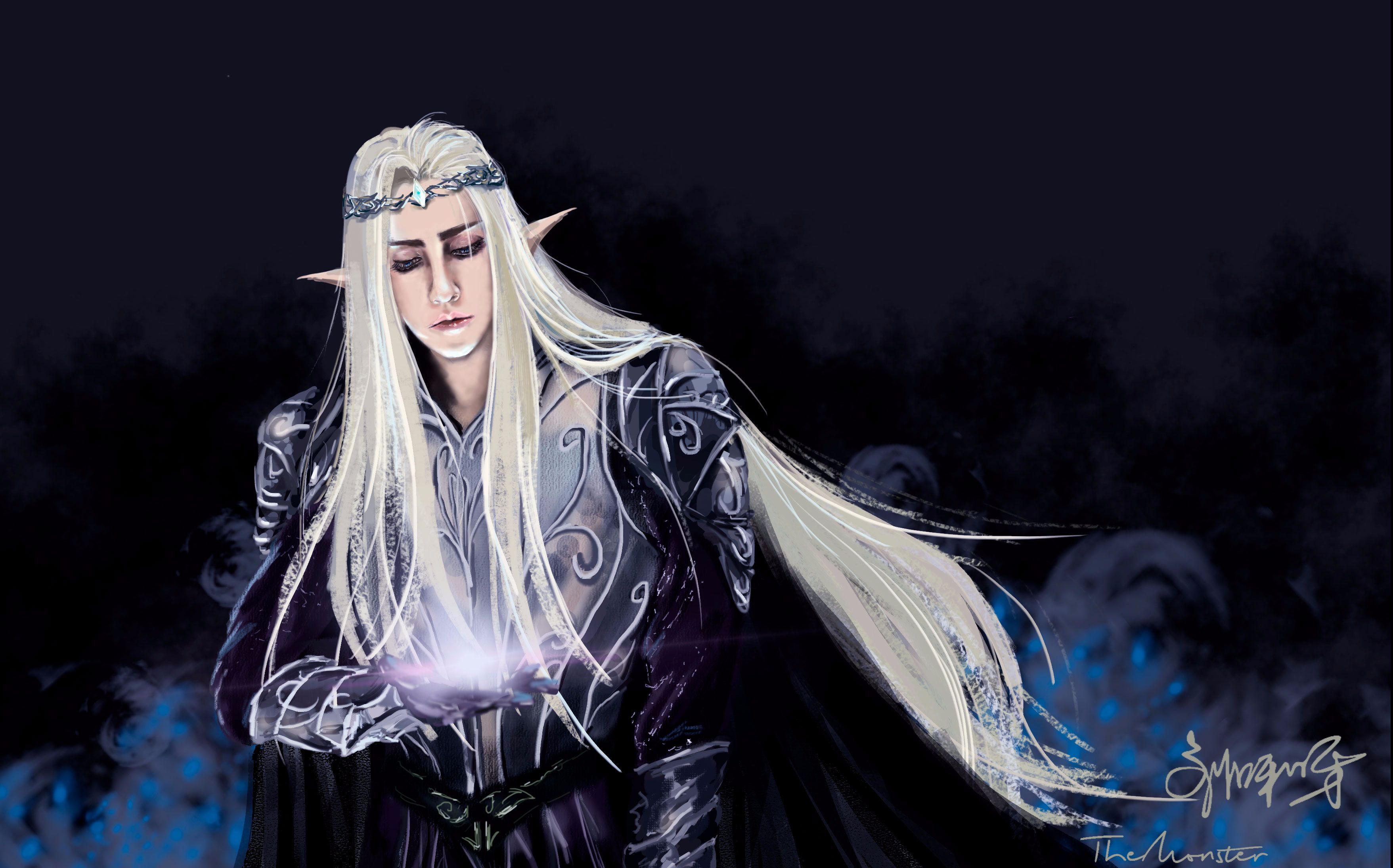 【ps绘画过程】瑟兰迪尔精灵王【板绘】