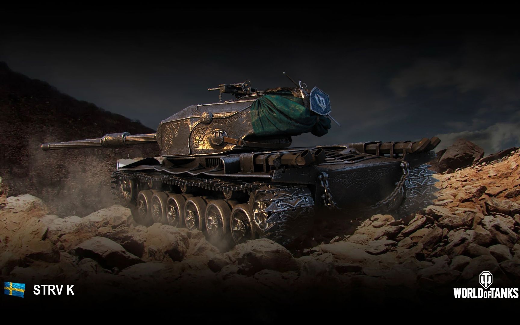 【坦克世界】马拉松瑞典九级金币重坦strv k,战车帅气,音乐劲爆,整体