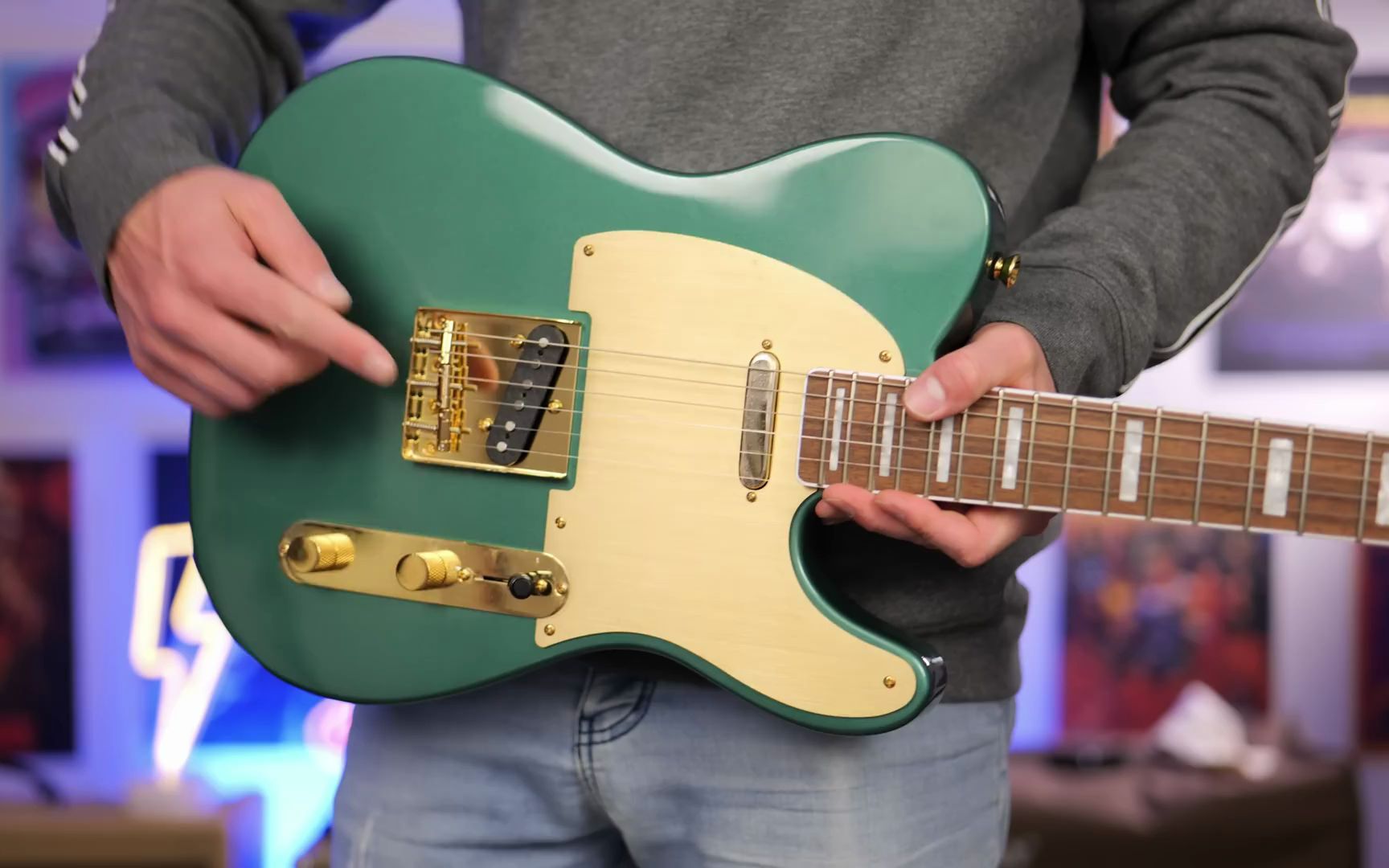 Squier40周年纪念款Telecaster,Sherwood Green Metalic哔哩哔哩bilibili