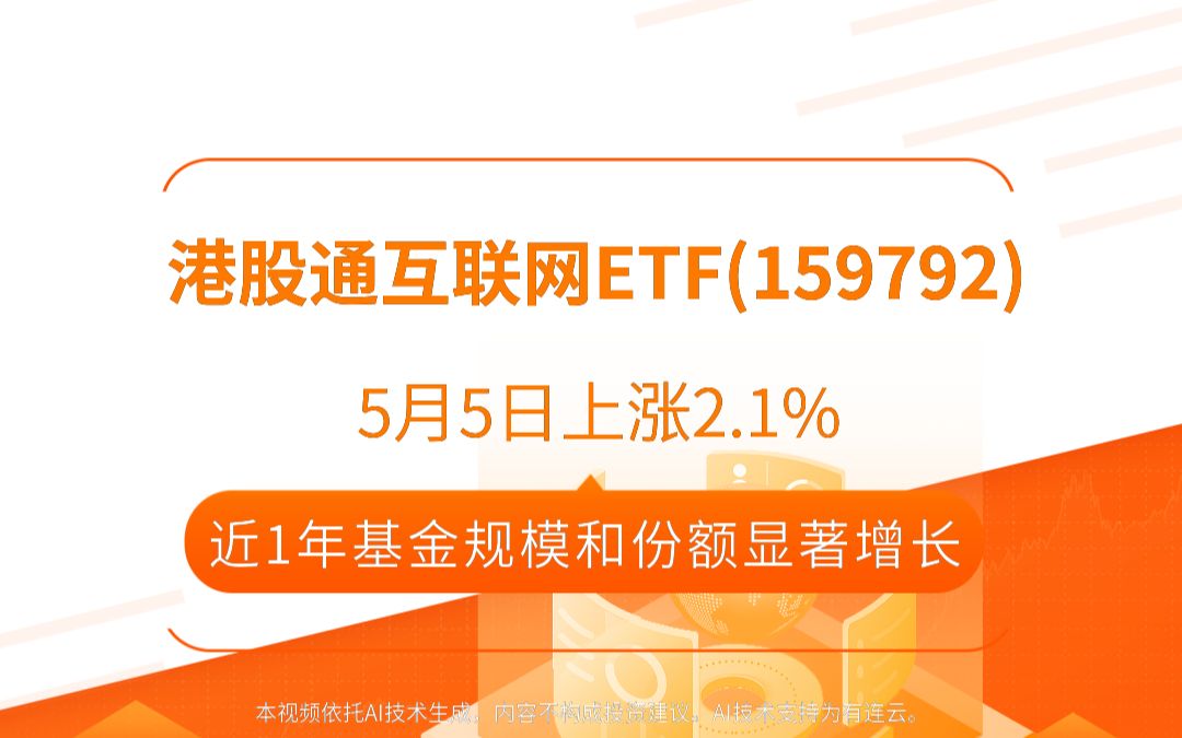 港股通互联网ETF(159792)5月5日上涨2.1%,近1年基金规模和份额显著增长哔哩哔哩bilibili