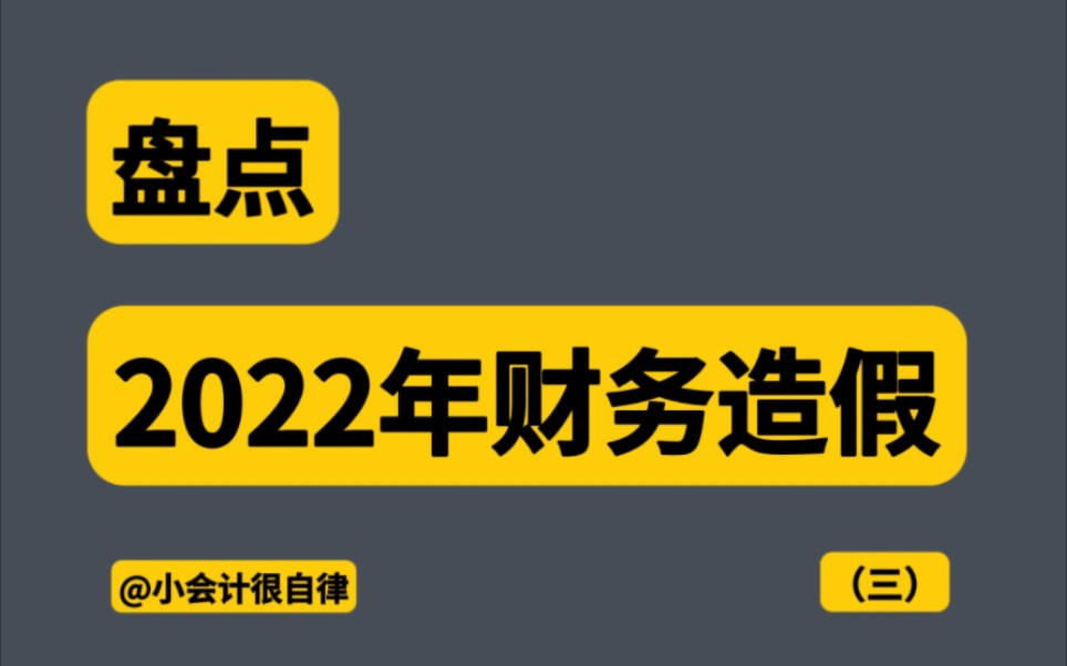 年终盘点:2022年财务造假系列之第三期哔哩哔哩bilibili