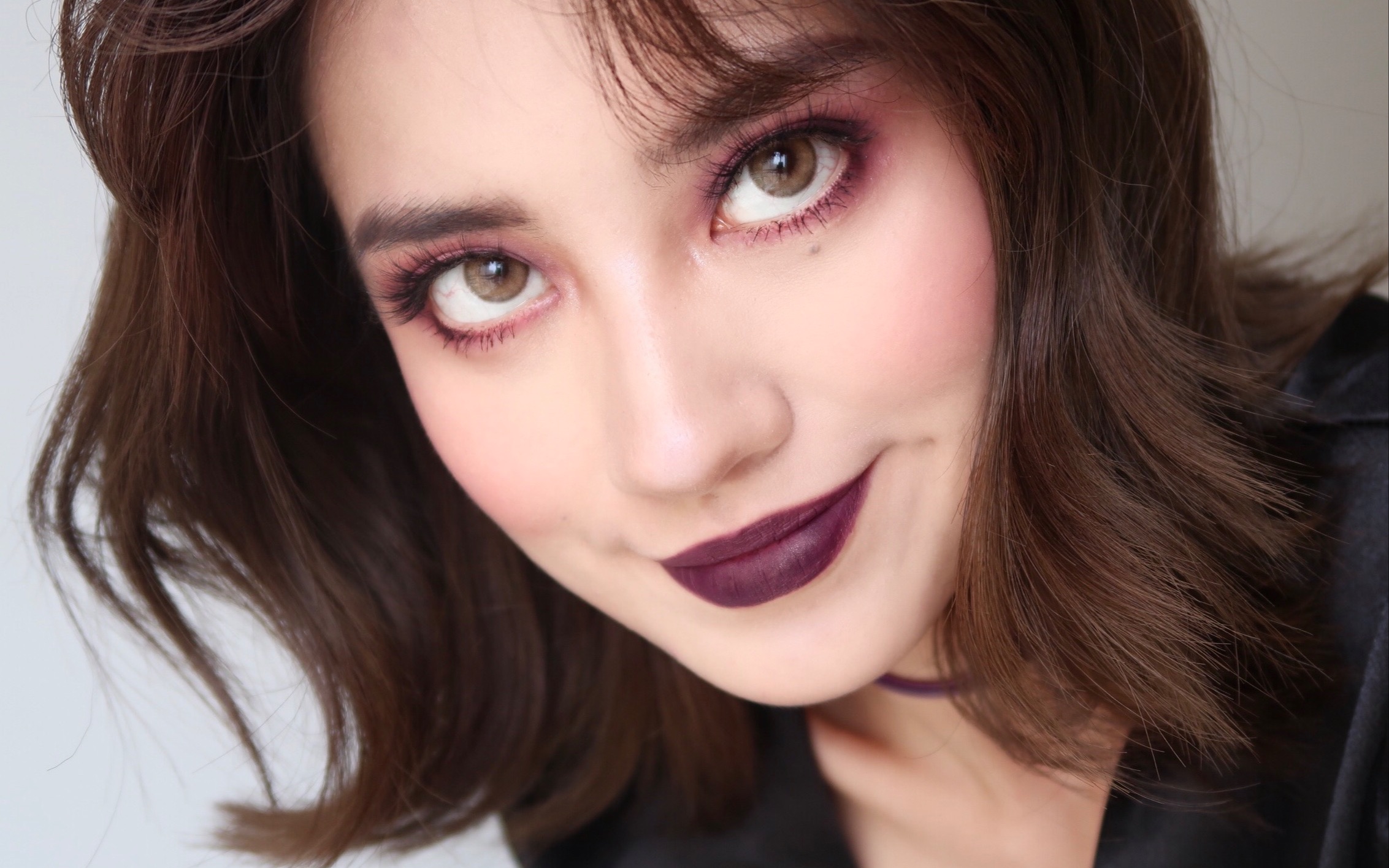 暗黑风格紫色系妆容【手把手鼻影教学 halo眼妆画法】