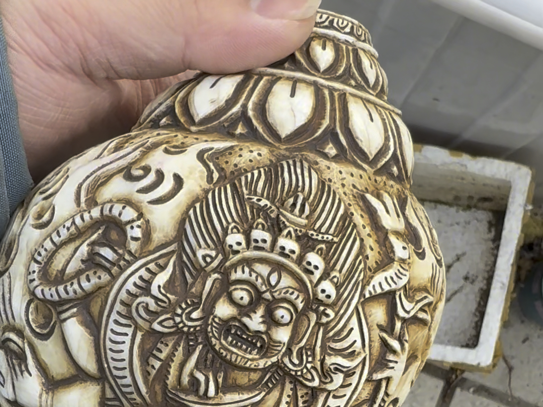 战神大黑天助阵 吹响战斗的号角 白海螺 印度铅螺 法螺 藏传佛教八宝