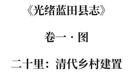 [图]陕西蓝田|光绪蓝田县志：二十里