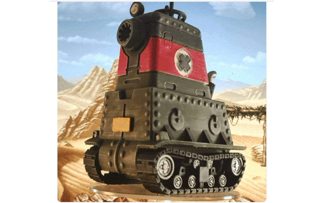 3d打印合金弹头敌军坦克模型--图纸购买链接在链接