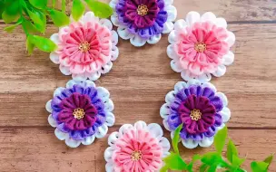 细工花 100均つまみ細工 材料少なめでひまわりを作ろう Kanzashi Flower Fabric Flower 哔哩哔哩 つロ干杯 Bilibili