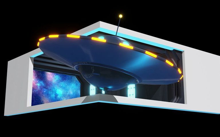 飞船裸眼3d效果户外广告大屏裸眼3d视频