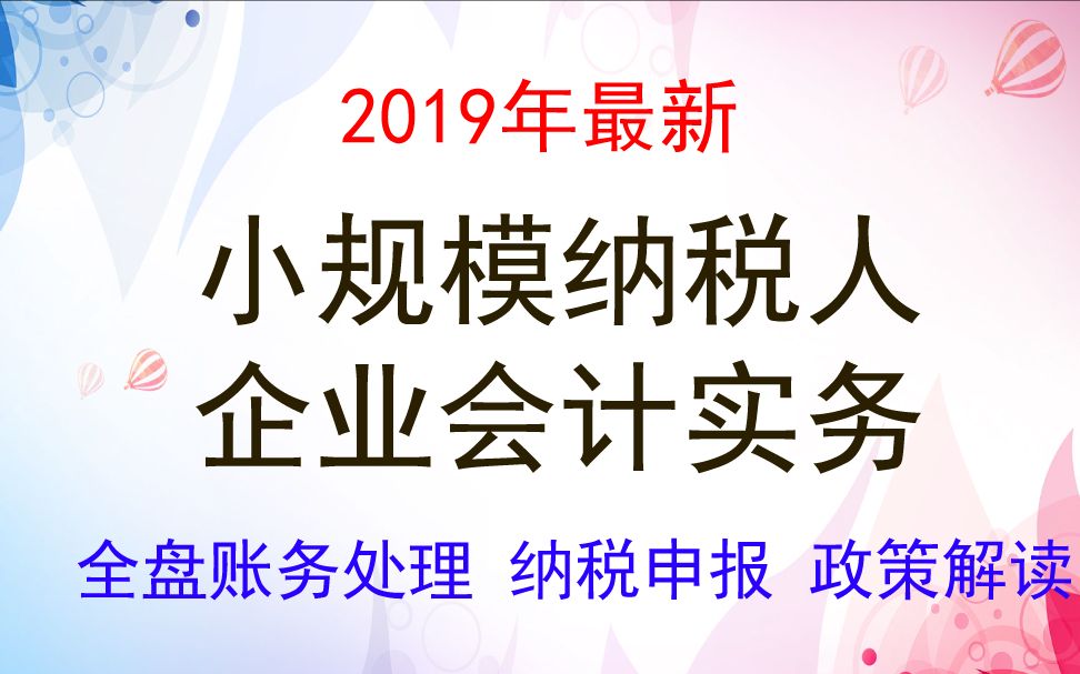 会计实操:小规模账务处理、纳税申报与政策解读 (三)哔哩哔哩bilibili