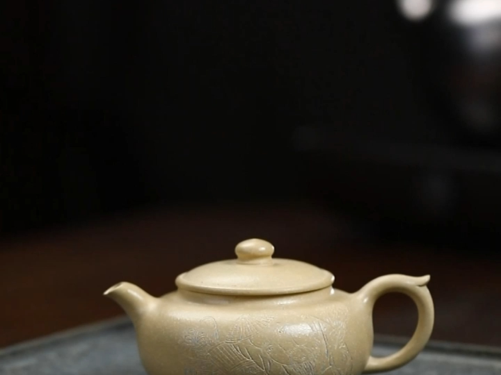 宜作物院紫砂壶[三足福韵]200cc原矿本山绿