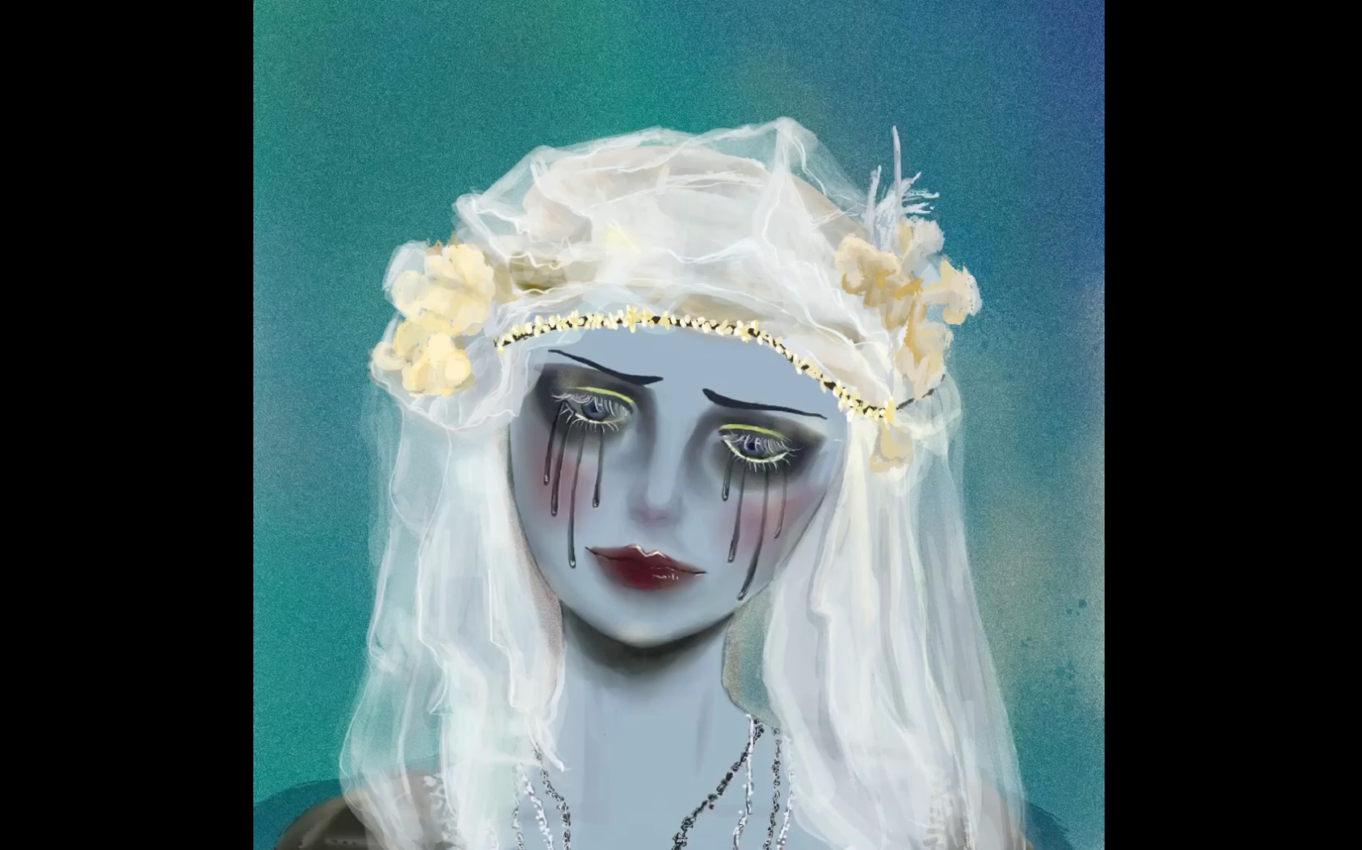 【板绘】流泪的黑圣母 鬼新娘?