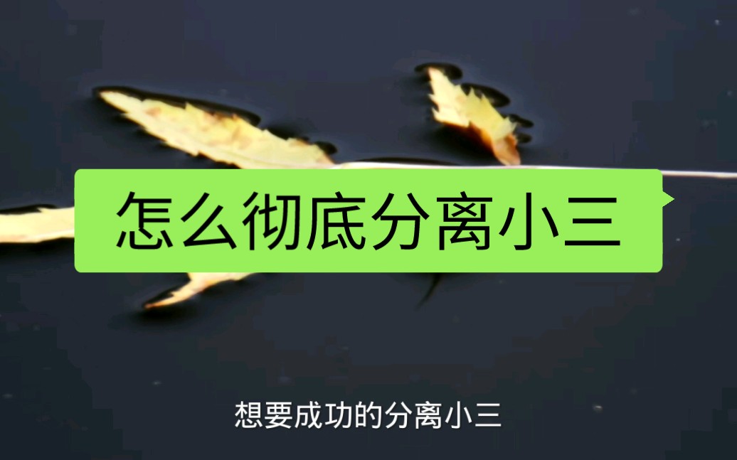 怎么彻底分离小三哔哩哔哩bilibili