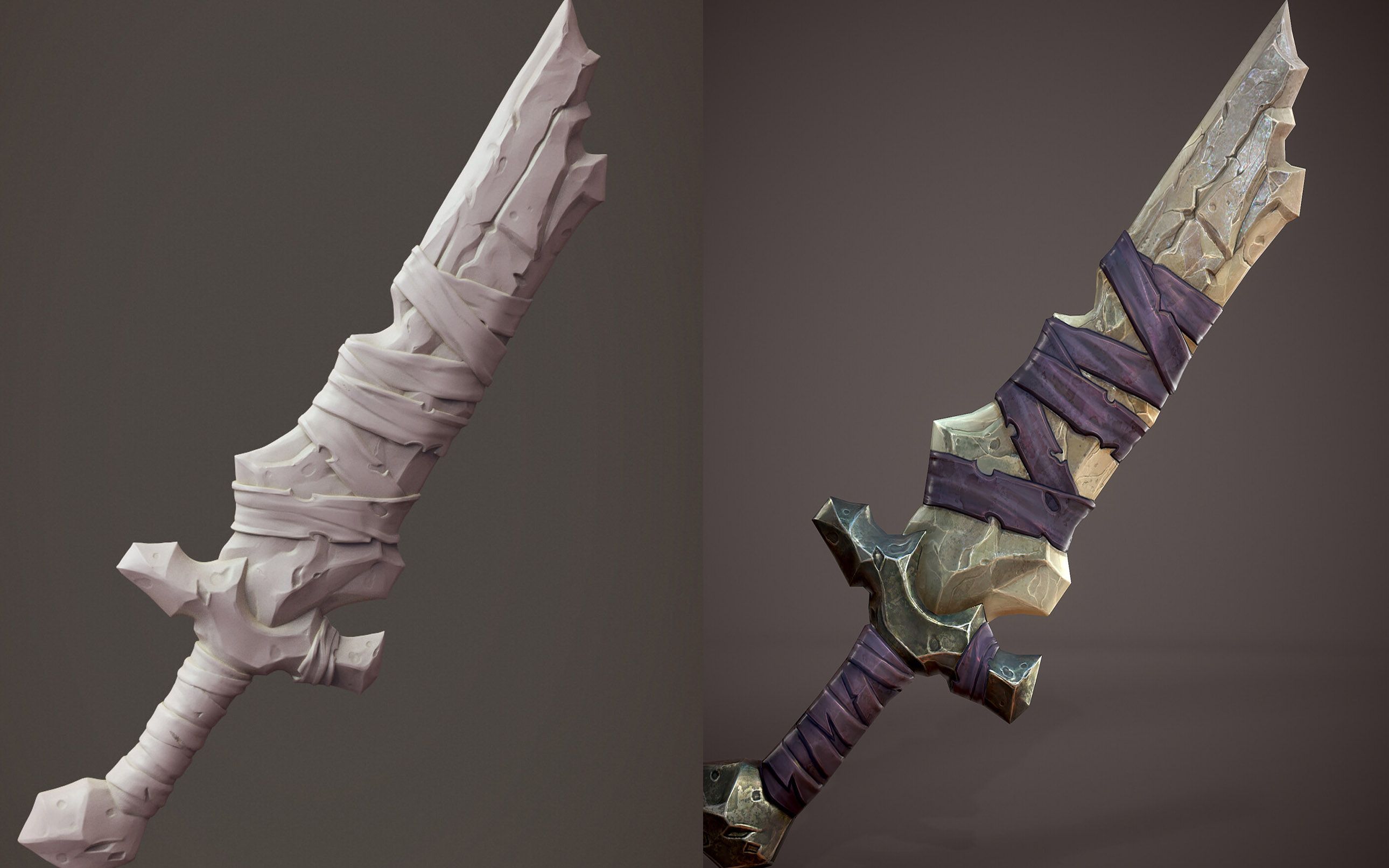 3dmax零基础:3d武器制作低模转zbrush高模细化-建模新手教程