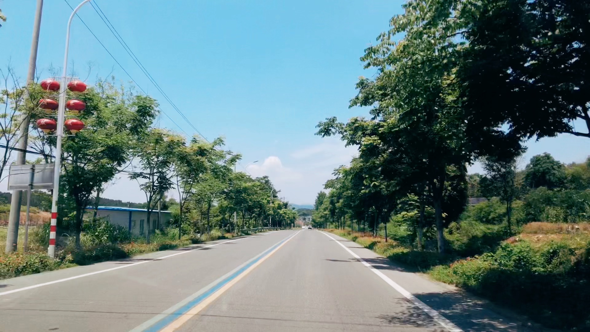 在路上,经过一条路况景色一流的乡村公路,位于咸宁崇阳县