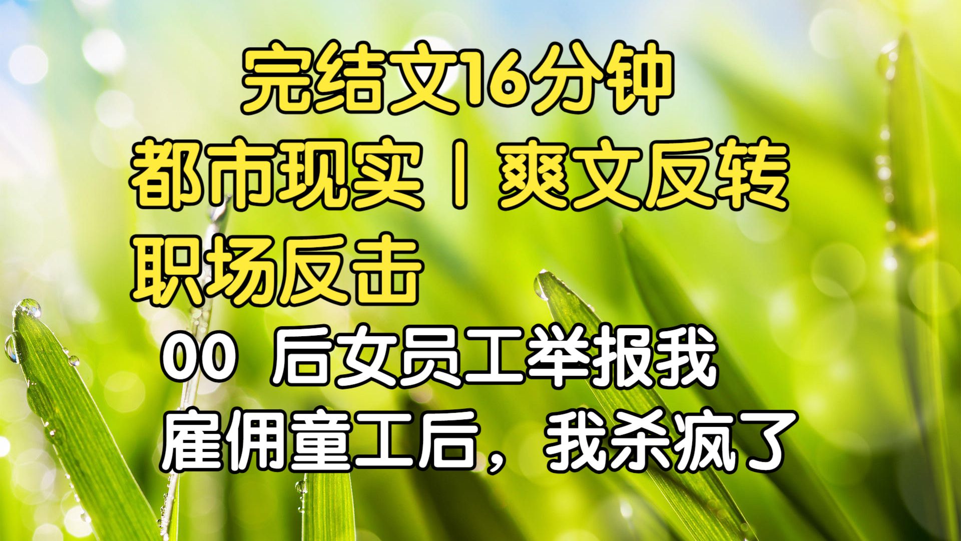 (完结文)我建厂设免费游乐园，收留单亲妈妈带娃上班，反被 00 后女工网暴举报雇佣童工。我直接关停乐园痛改福利，全网骂我冷血，殊不知我早已布