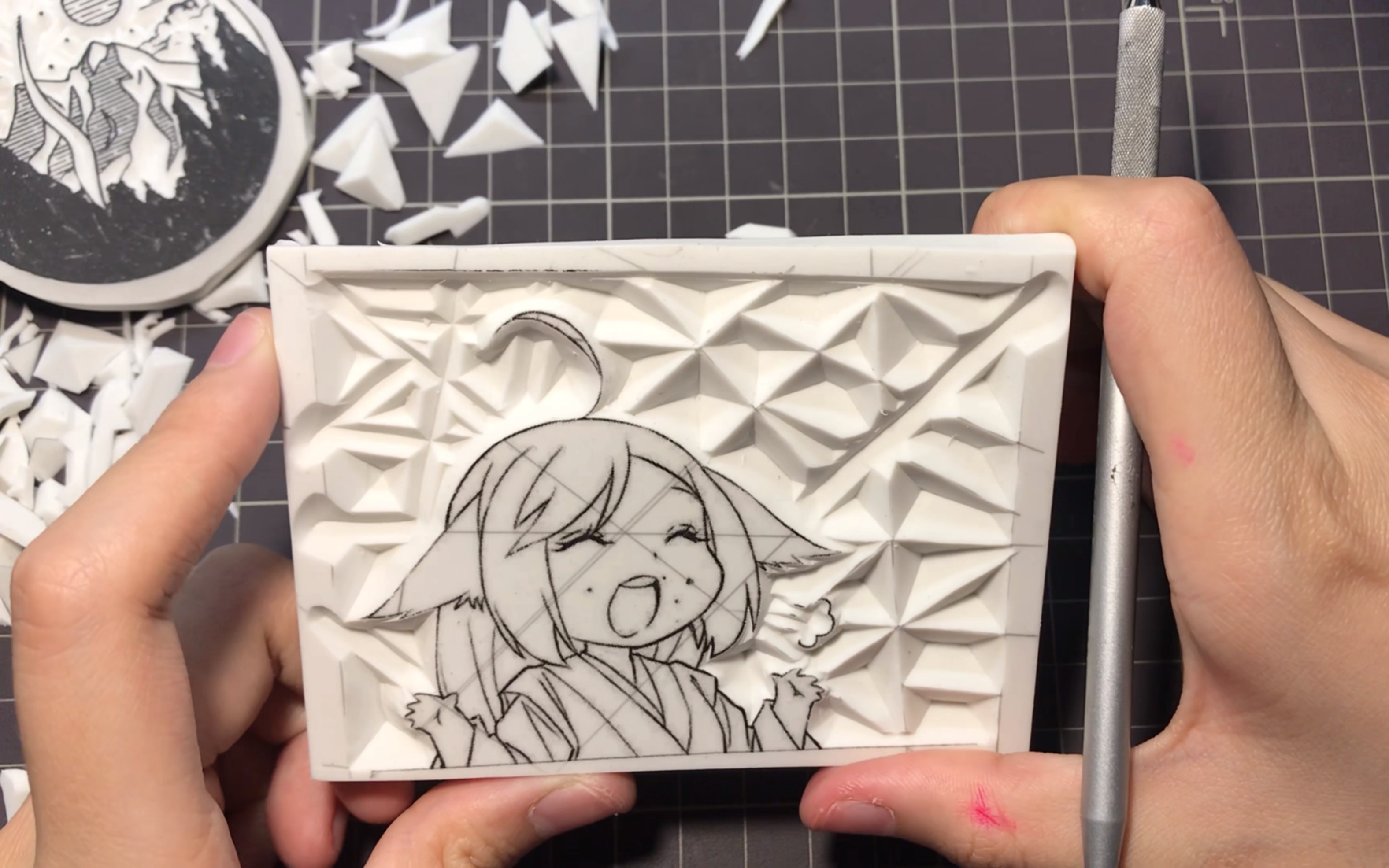 橡皮章碎镜留白怎么刻摸一个狐妖小红娘