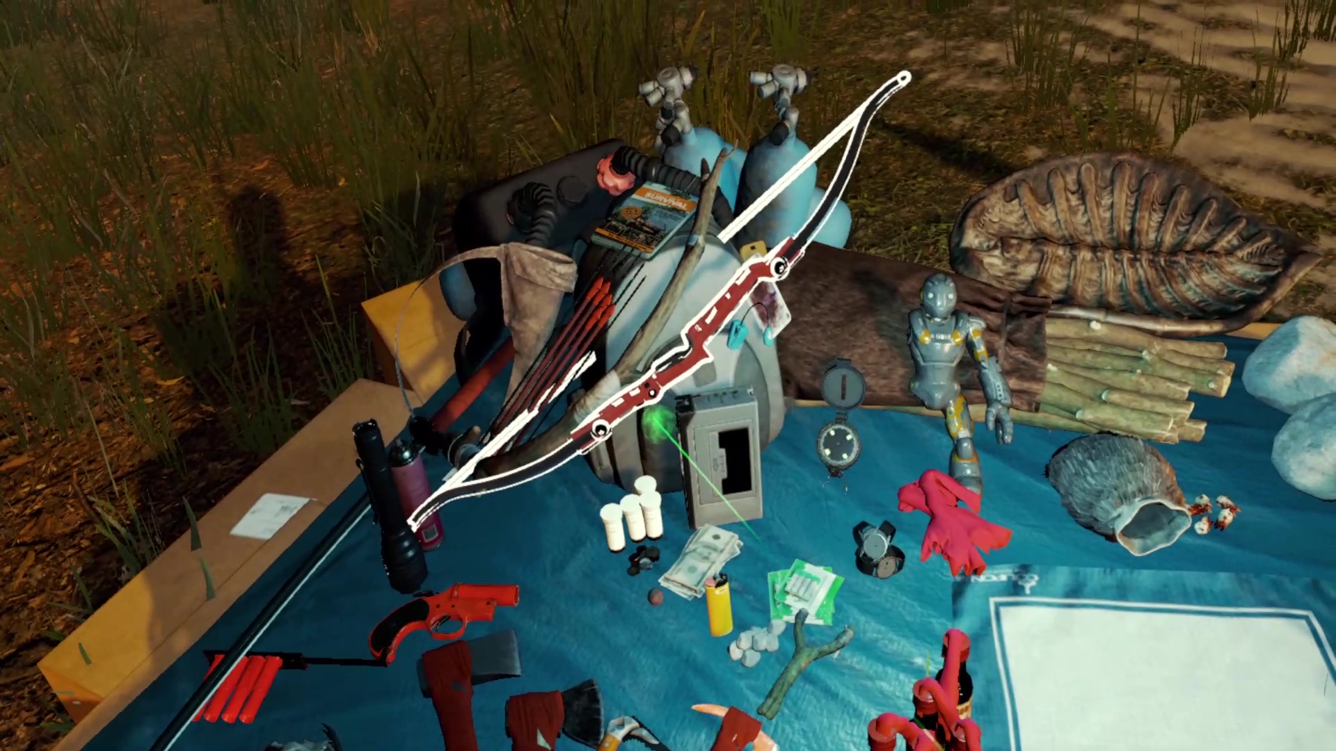 当你用vr玩《迷失森林》弓箭和武士刀跟现实中一样