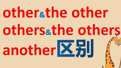 英语中5个 另外的 的用法区别 Other和the Other和others和the Others和another 哔哩哔哩
