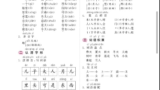 一年级上语文高频知识点归纳哔哩哔哩bilibili