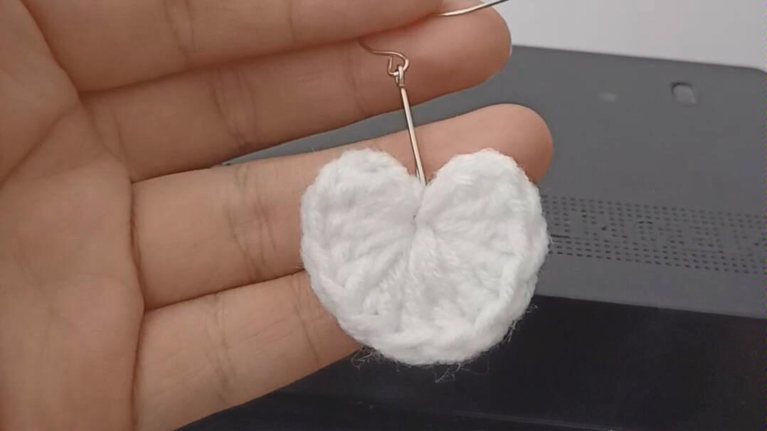 [莲羽葶]萌萌哒钩针爱心耳环,保证手残党也能轻松学会哦