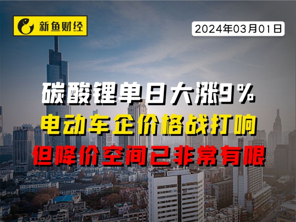 碳酸锂单日大涨9%,电动车企价格战打响,但降价空间已非常有限哔哩哔哩bilibili