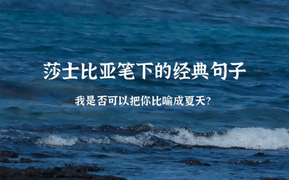 “我可以把你比喻成夏天吗?”|莎士比亚笔下的经典句子哔哩哔哩bilibili