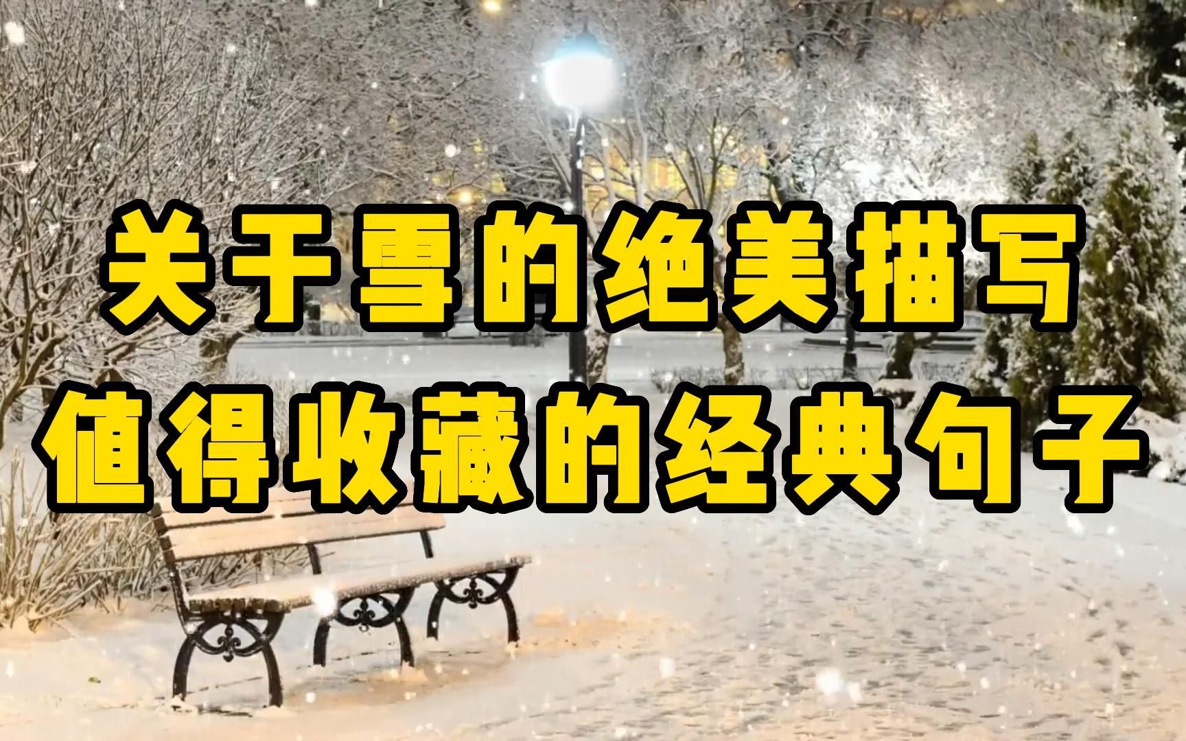 【作文素材】气温骤降你那里下雪了吗?关于雪的绝美描写,快get起来发朋友圈啦~哔哩哔哩bilibili