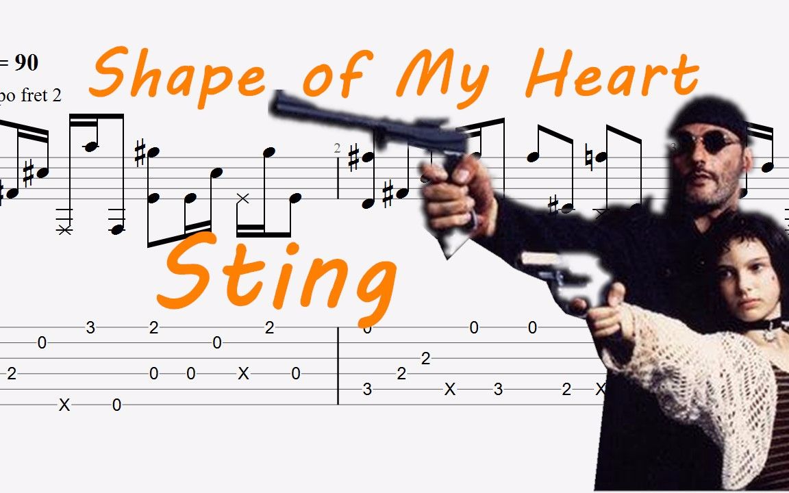 [图]这个杀手不太冷 Shape of My Heart  Sting 指弹吉他谱 附吉他谱下载