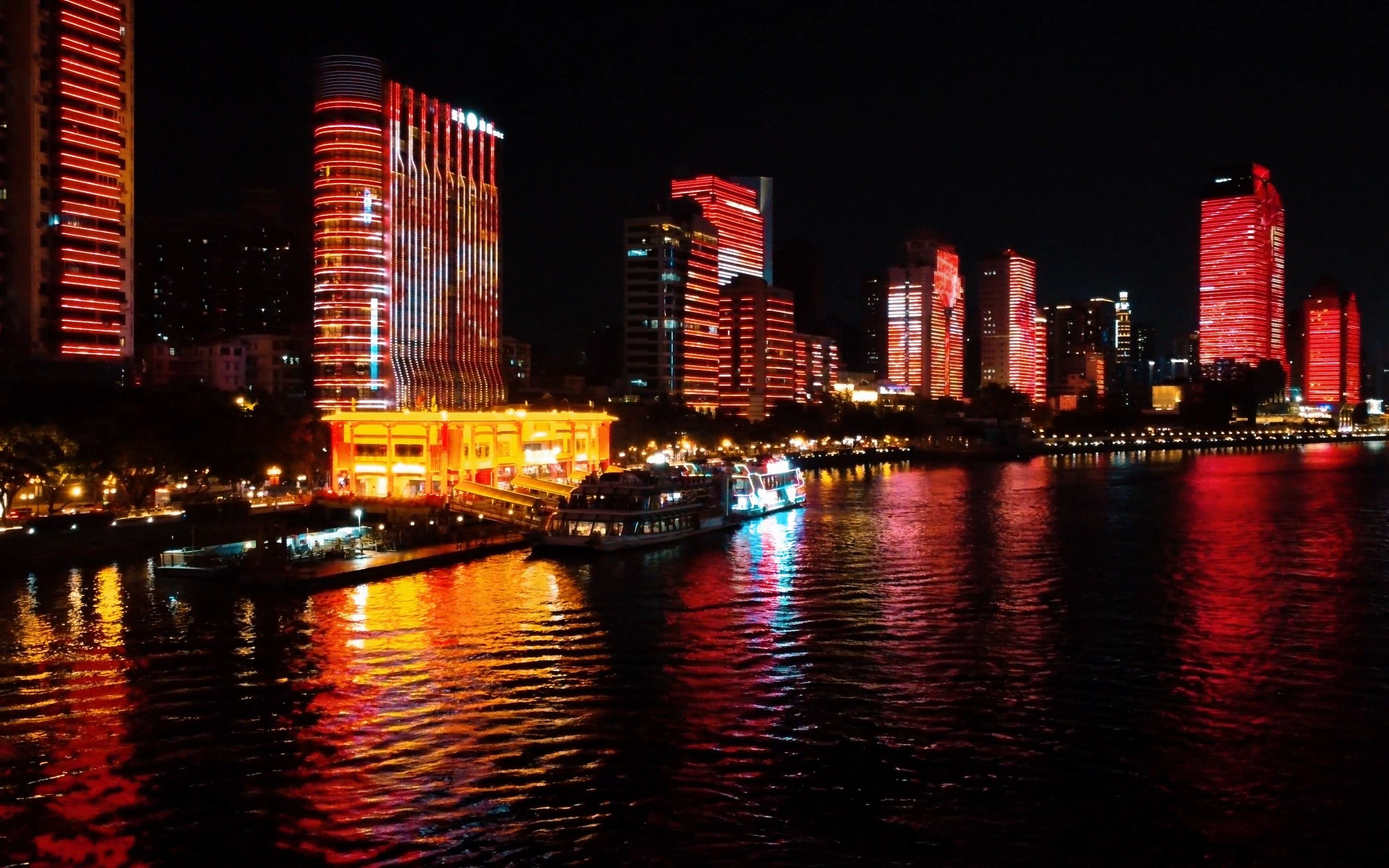 广州滨江路夜景图片