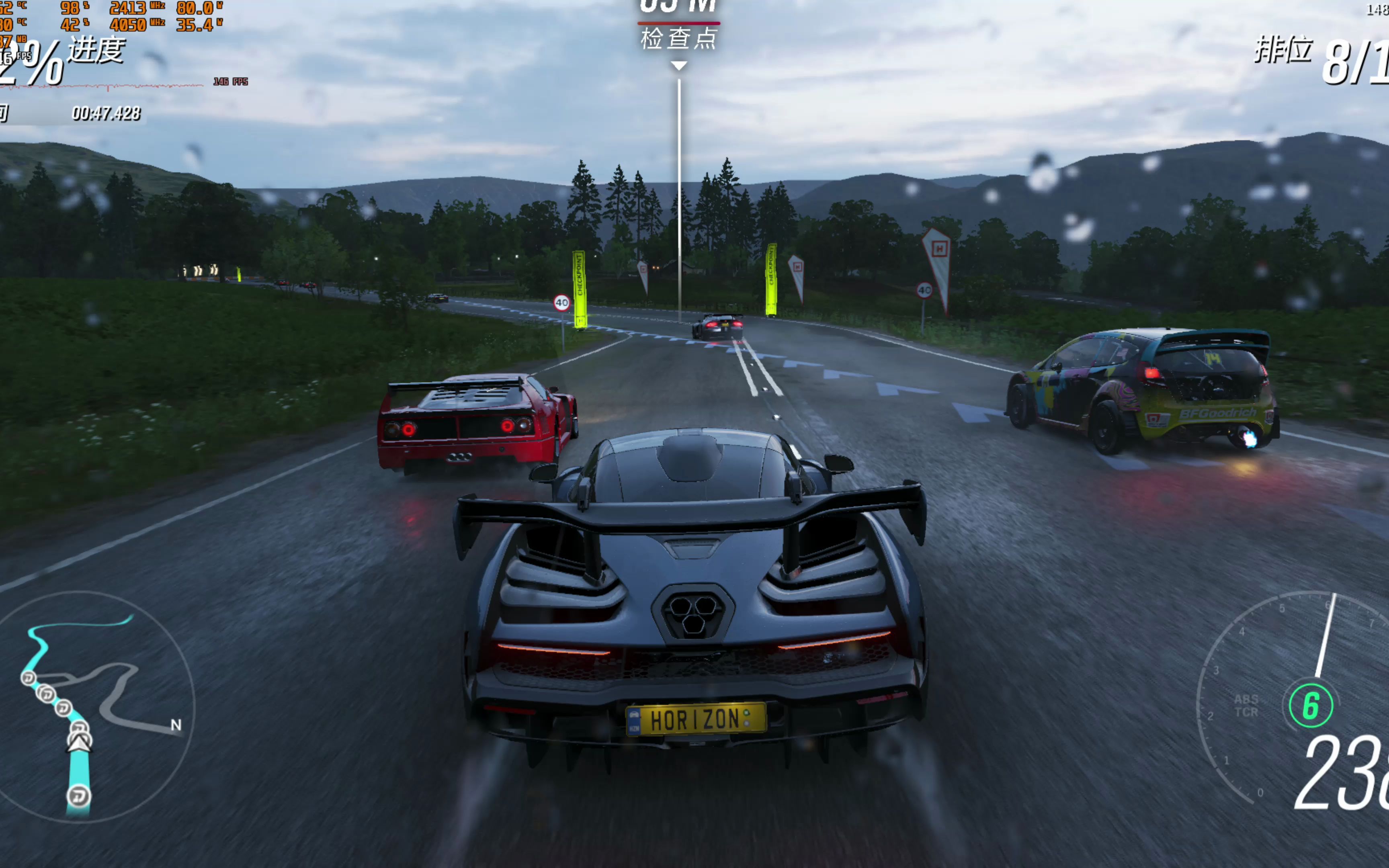 【forza horizon 4】地平線4在移動端rx6600m顯卡平臺上的幀數表現_地