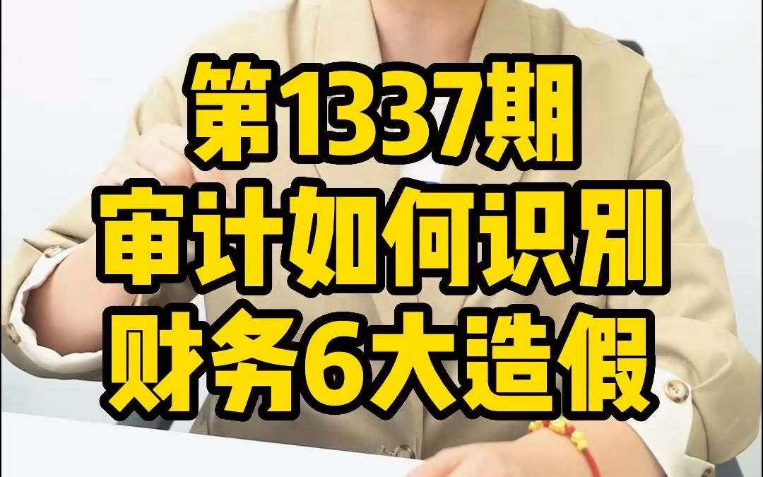 审计如何识别财务6大造假?哔哩哔哩bilibili