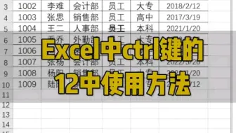 Excel中ctrl键的12种使用方法