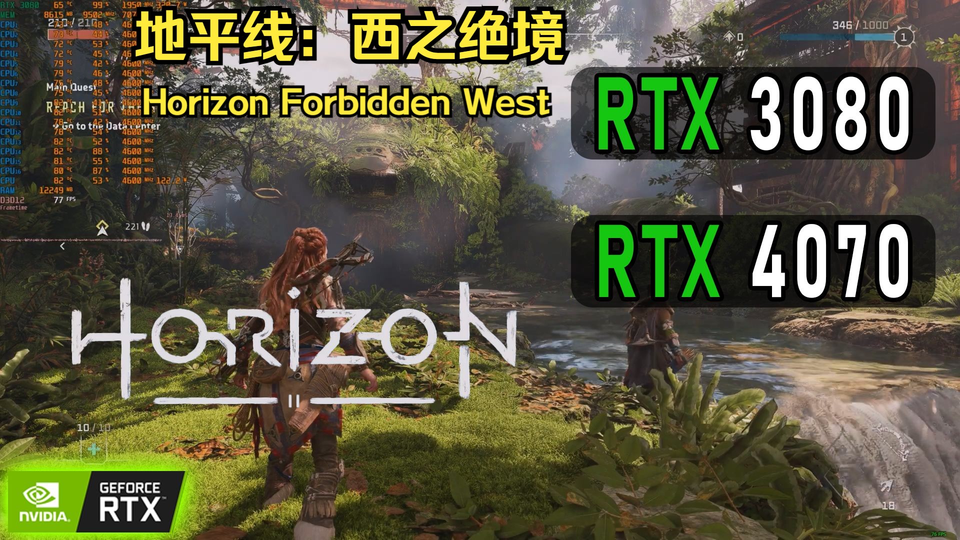 地平线2:西之绝境(horizon forbidden west)rtx(3080, 4070), 游戏fps