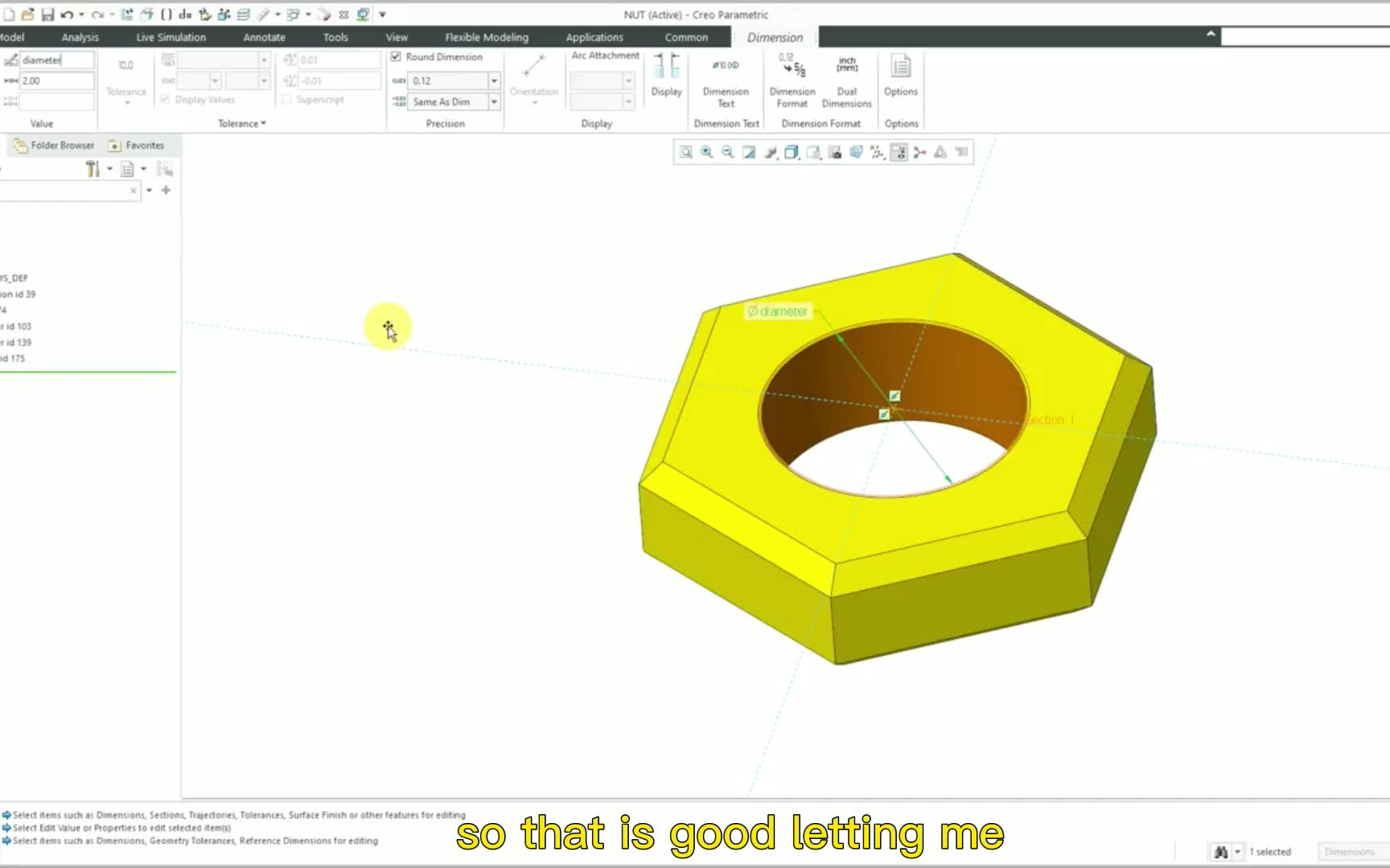 最基础的CREO族表教学螺母2/Creo Parametric  Part Family Table哔哩哔哩bilibili