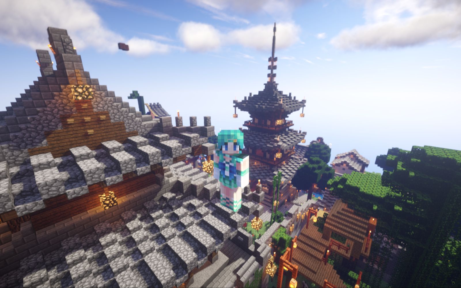 mc我的世界中式小城一夜一日游