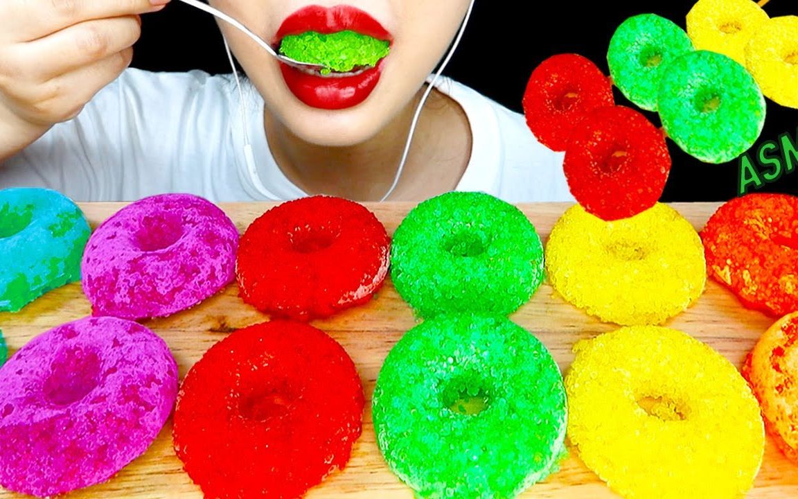 【bell】【咀嚼音】冰冻飞鱼籽彩虹圈声控助眠_哔哩哔哩 (゜-゜)つロ