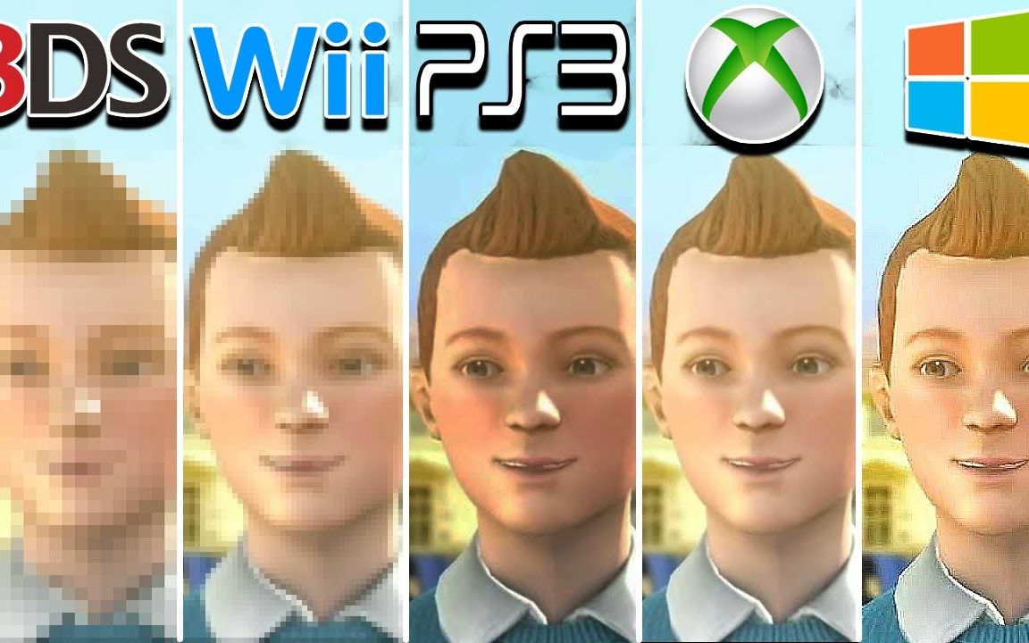 [图]《丁丁历险记：独角兽号的秘密》 3DS vs Wii vs PS3 vs Xbox 360 vs PC 游戏画面对比