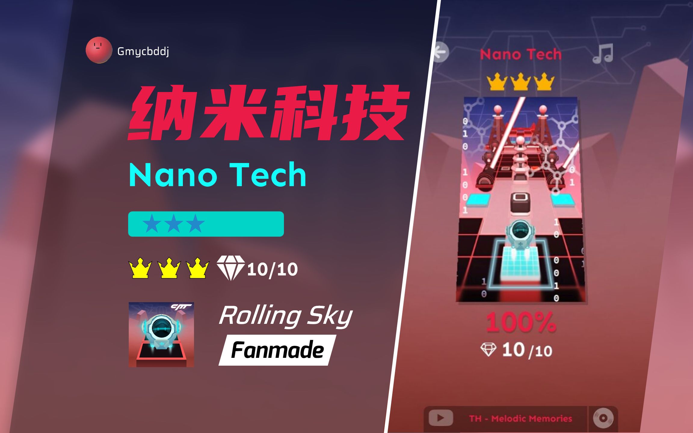 [图]【怎么虚拟未来网的奖励关也这么难啊（】[Gm] Rolling Universe - 纳米科技 Nano Tech 完美通关