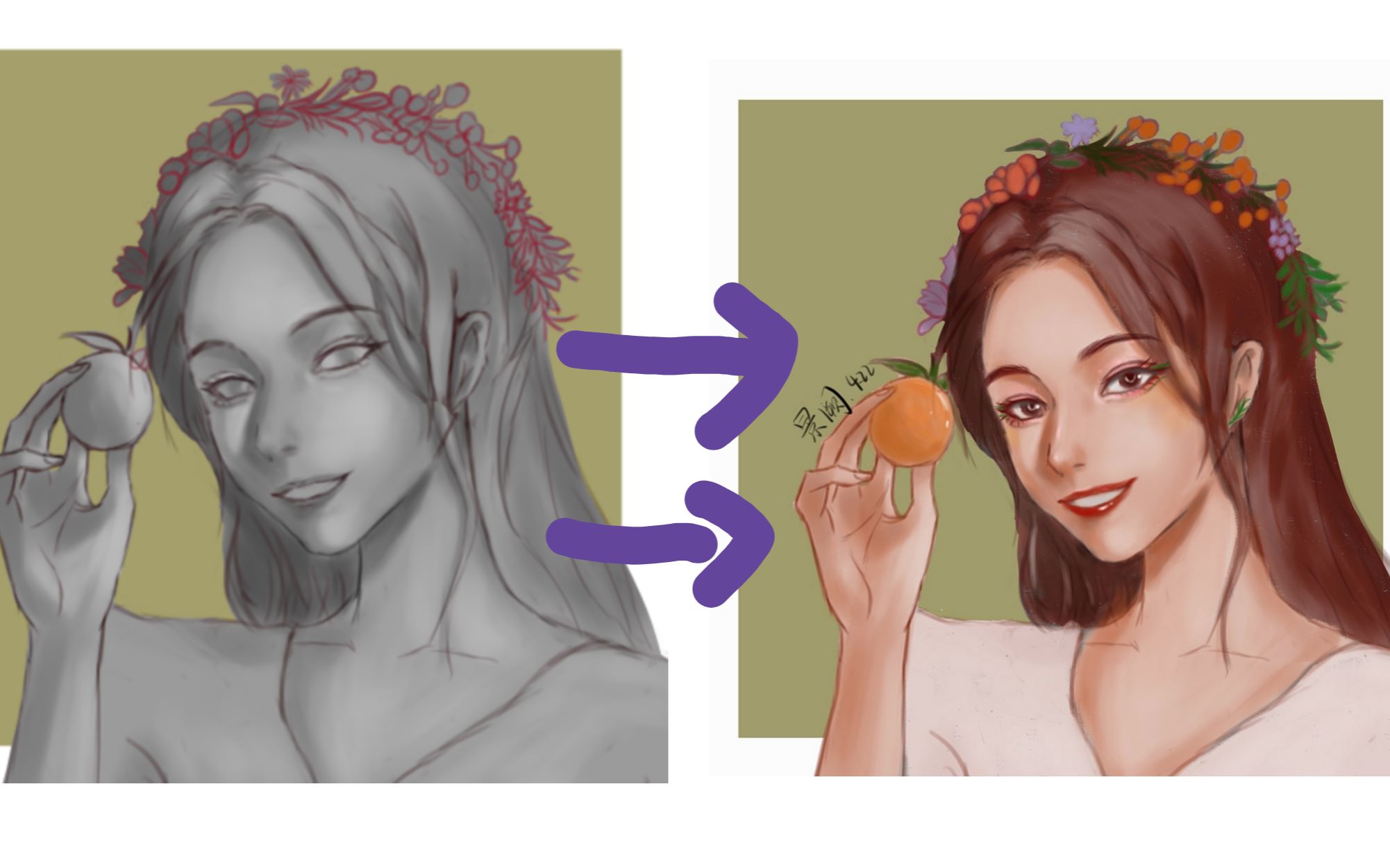 sai2灰阶厚涂润色过程鞠婧祎头像