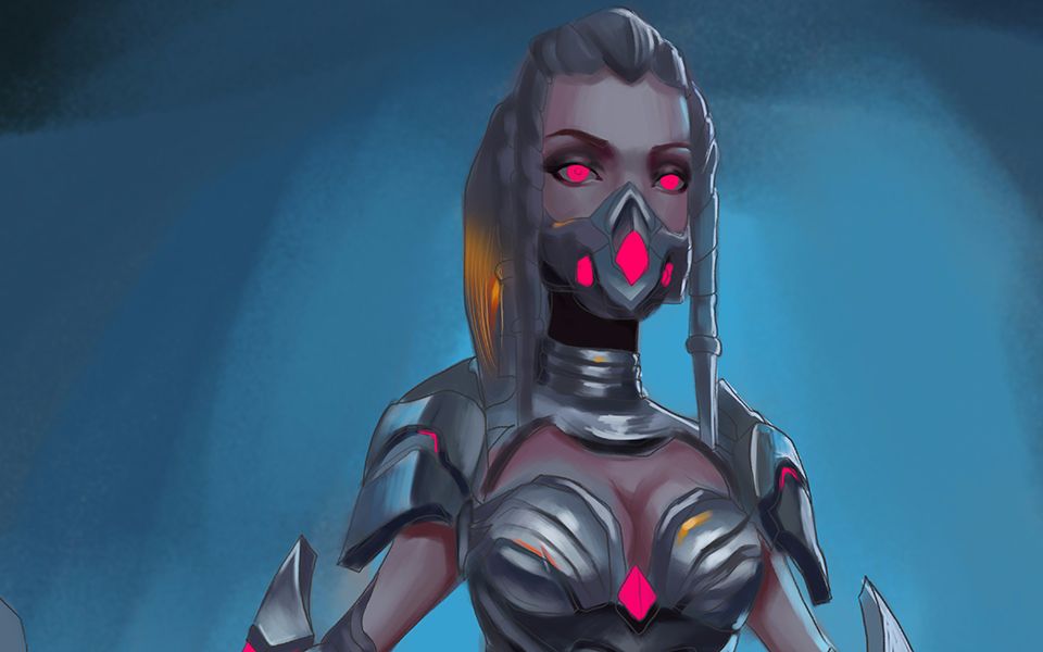 铁血女忍阿卡丽绘制上