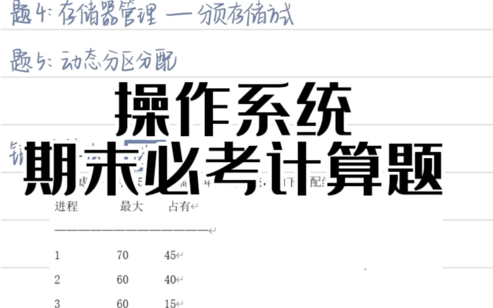 [图]操作系统期末必考计算题一-银行家算法