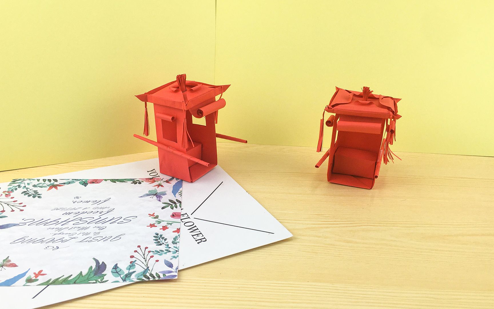 手工制作的小花轿子,小小的超级可爱,可漂亮了