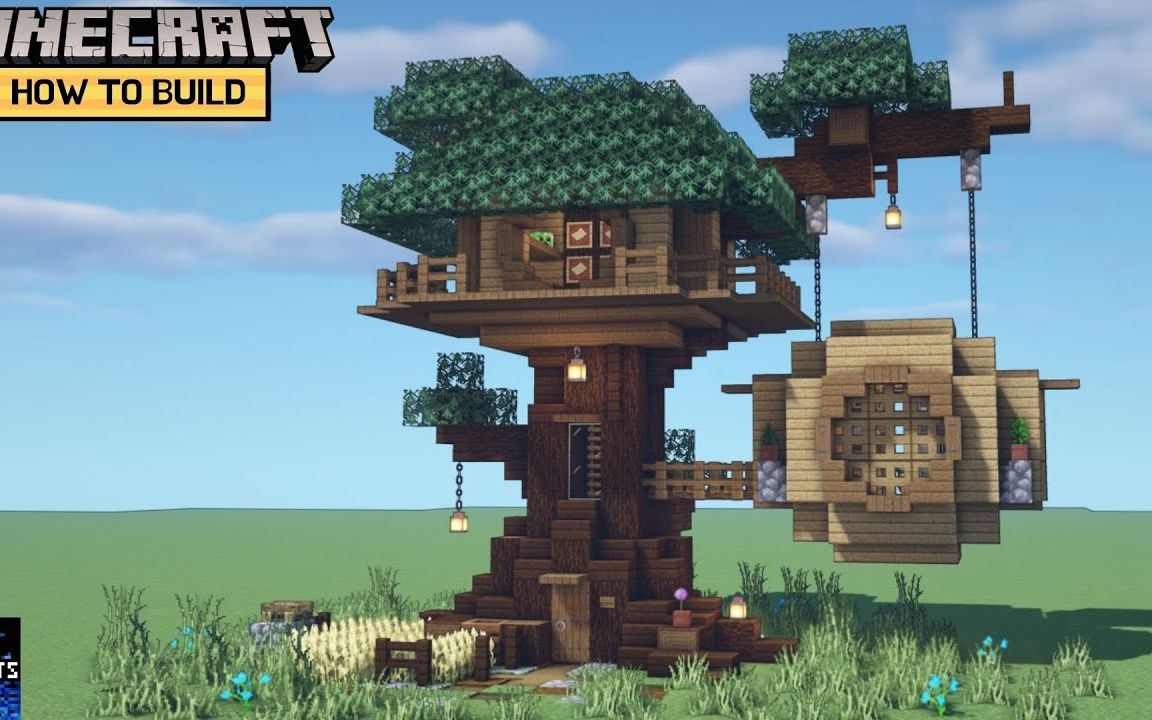 【Minecraft】 BlueBits:如何构建树屋教程_哔哩哔哩_bilibili