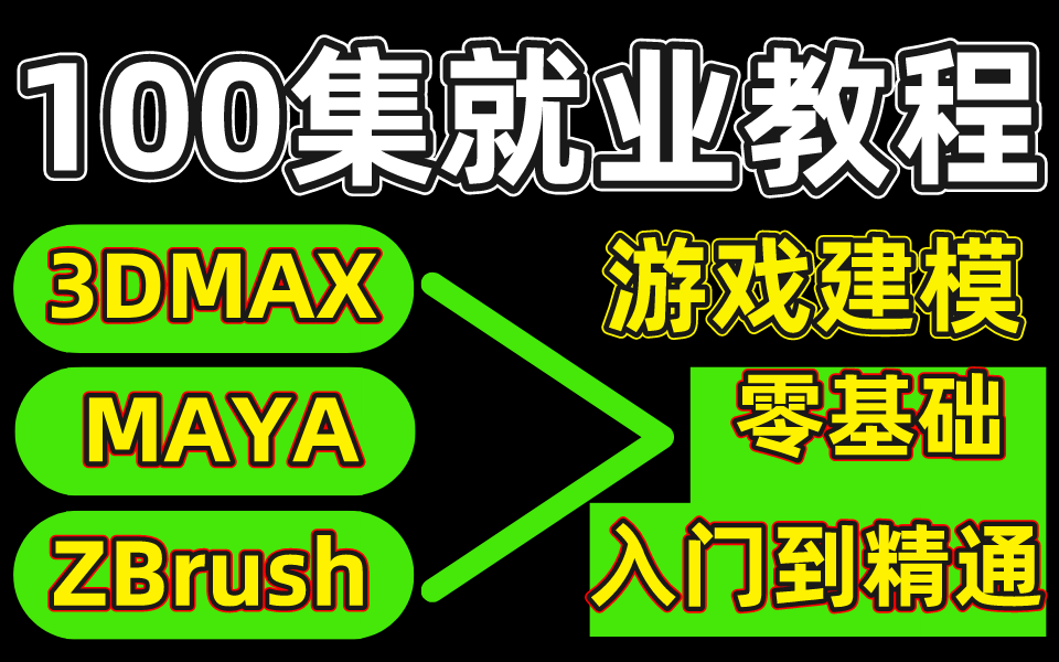 [图]网易大佬耗时196个小时讲解的3D游戏建模教程，从零开始教你，整整十五个实操案例！