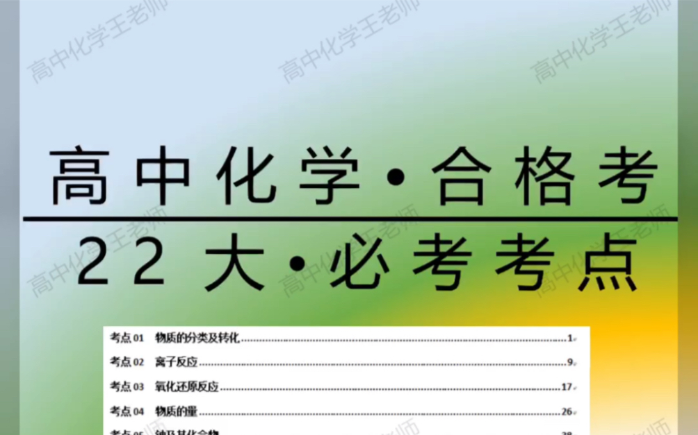 高中化学合格考知识点总结哔哩哔哩bilibili