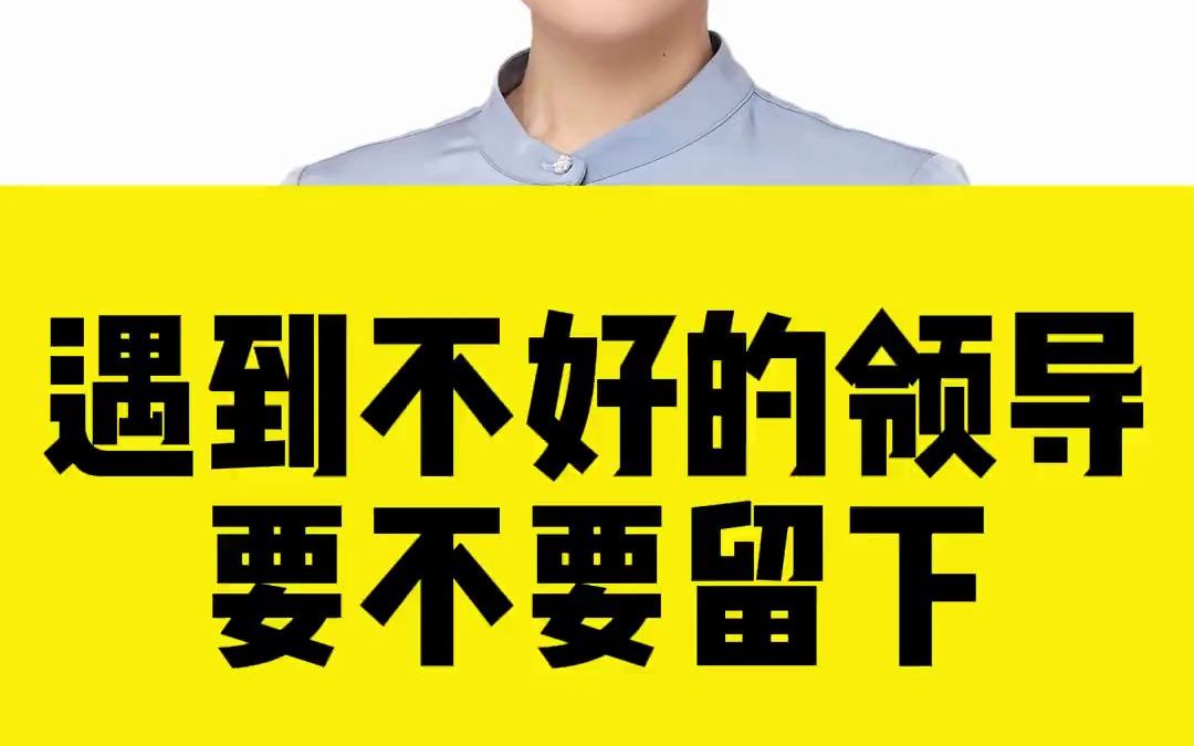 公司有前途,老板也很好,但领导不好要不要留下来?必须留 !哔哩哔哩bilibili